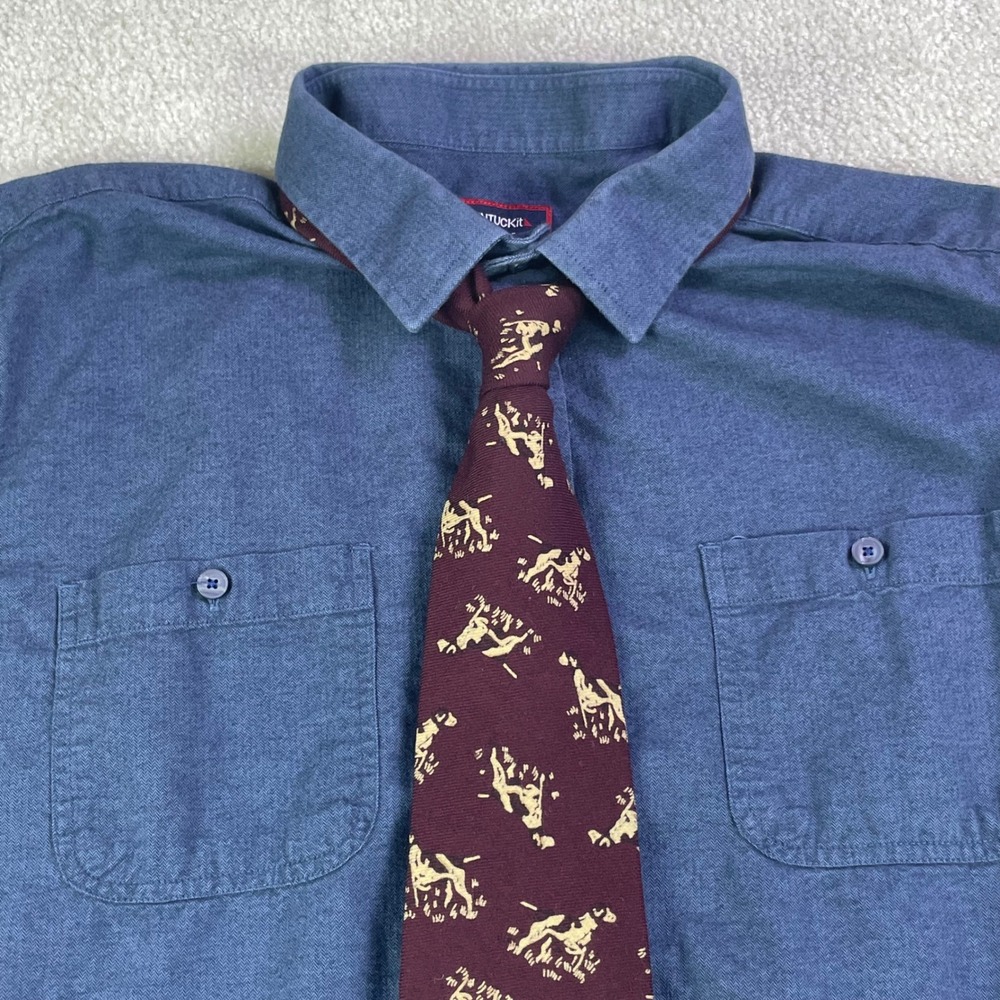 Brooks Brothers Wool Tie Mens Burgundy Great Dane Dog‎ Handmade 58" USA